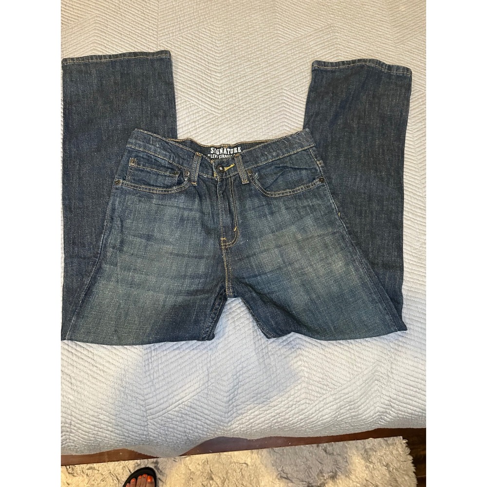 Signature by Levi Strauss & Co Womens Bootcut Jeans Dark Wash Size 16 Regular